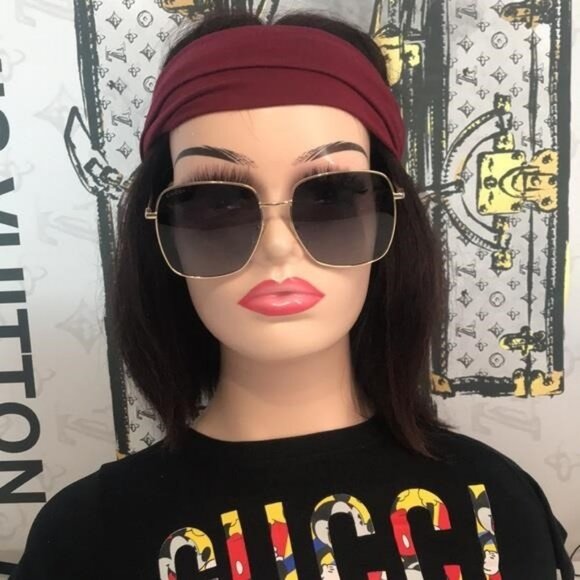 New Authentic Gucci GG1031S 001 Gold Square Sunglasses Grey Gradient Lenses - Picture 6 of 12